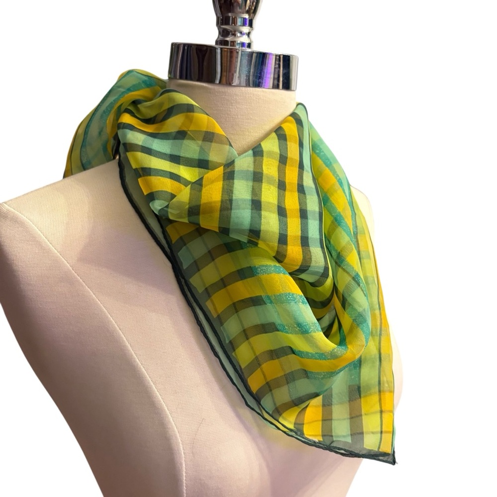🔴5 for $40 SALE! 
Vintage Multi Colored Square Polyester Scarf - Picture 2 of 11